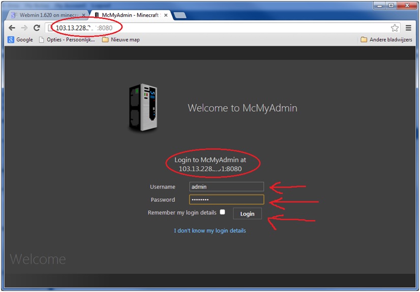 McMyadmin login McMyadmin login